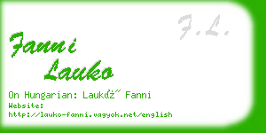 fanni lauko business card